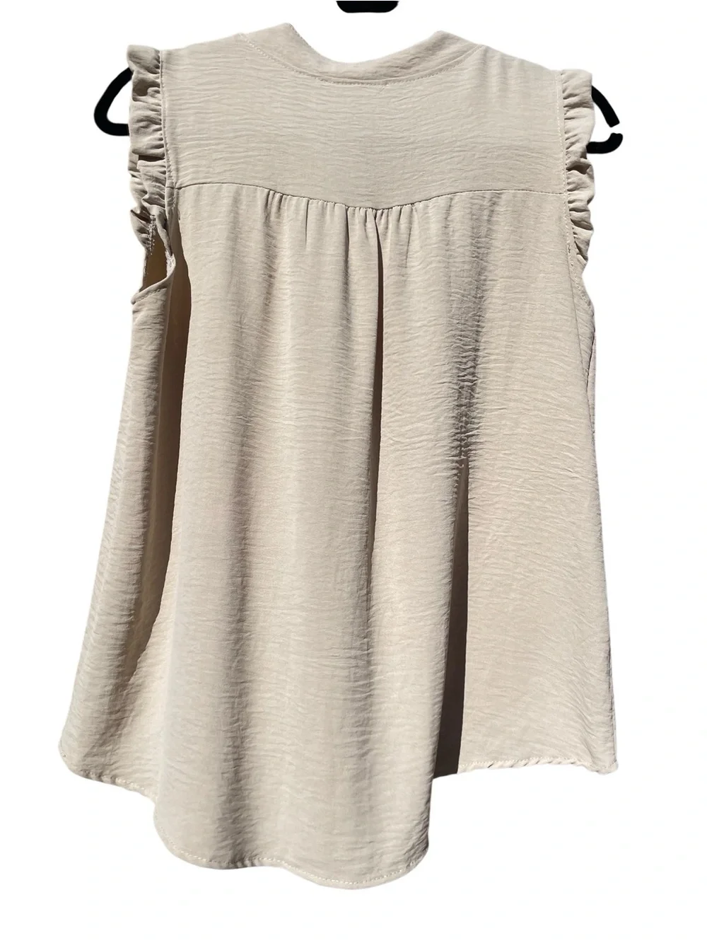 Monisqui Size M Textured Sleeveless Mandarin Collar Top Made in Italy - Picture 3 of 9